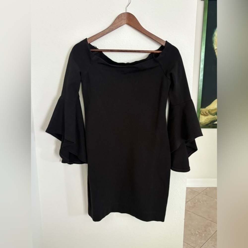 Fifteen Twenty Black Ruffled Sheath Dress